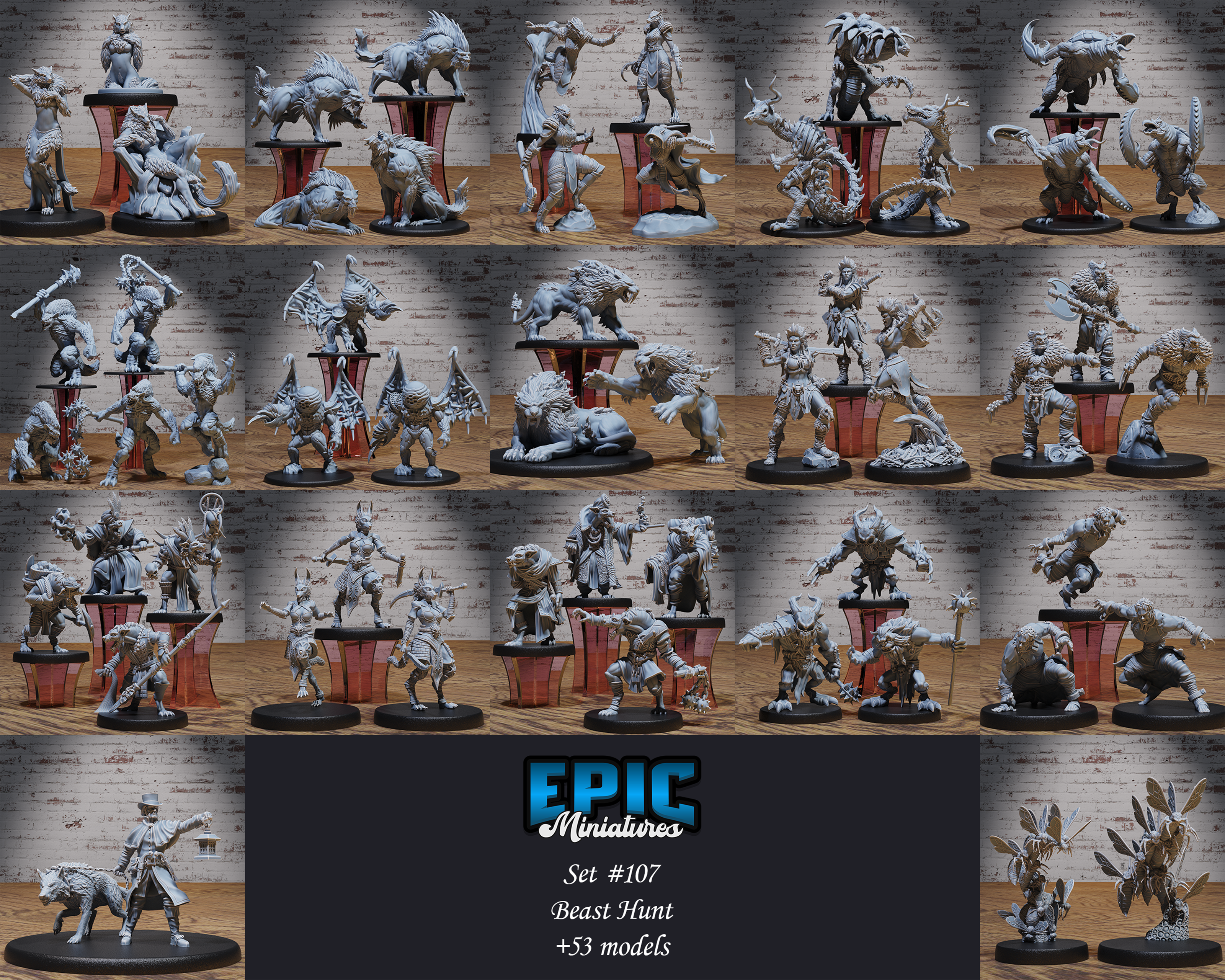 Beast Hunt Set / Gnoll & Werewolf Encounter / Warg & Bugbear Collection / Pre-Supported